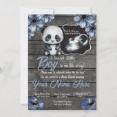 Ultrasound Panda Baby shower Uitnodiging, rustisch Kaart (Voorkant)