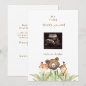 Ultrasound Photo Boy Funny Woodland Hartelijk dank Bedankkaart (Voorkant / Achterkant)