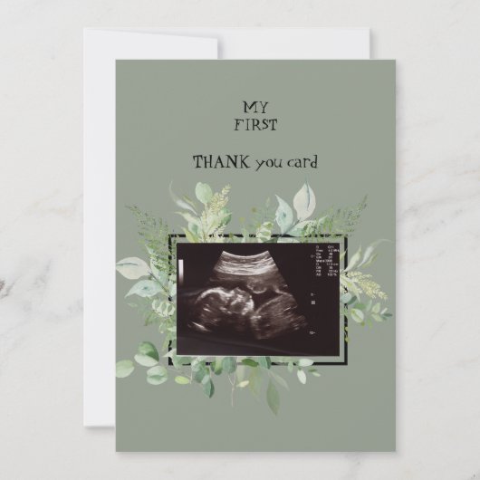 Ultrasound Sage Dank u voor uw Baby kijkpunt Bedankkaart (Voorkant)