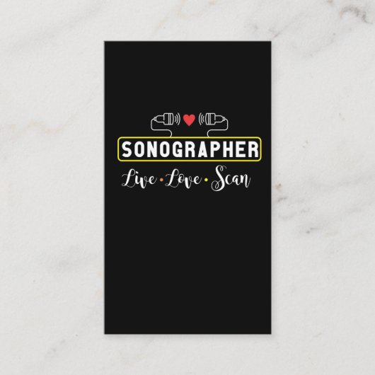 Ultrasound Sonographer Scan Sonography Professie Visitekaartje (Voorkant)