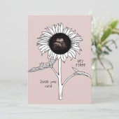 Ultrasound Sunflower Roze Funny Baby shower Bedankkaart (Staand voorkant)