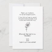 Ultrasound Sunflower Roze Funny Baby shower Bedankkaart (Achterkant)