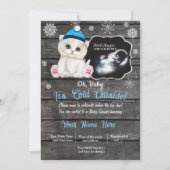 Ultrasound Winter Cat Kitten Baby shower Kaart (Voorkant)