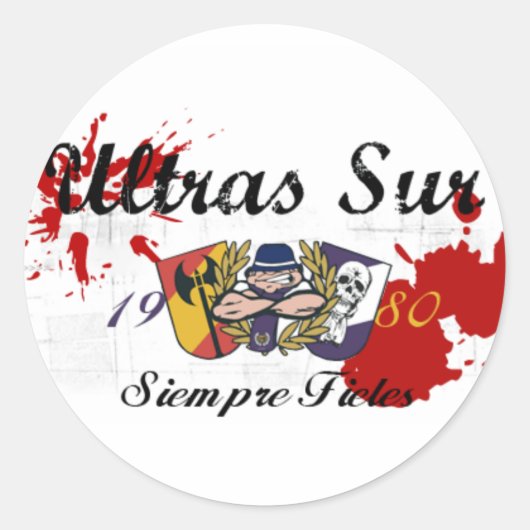 ULTRASSUR ultras sur Real Madrid Ronde Sticker (Voorkant)