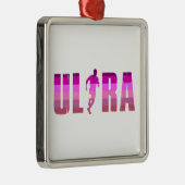 Ultratuurroze Paarse regenboog Metalen Ornament (Rechts)