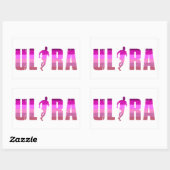 Ultratuurroze Paarse regenboog Rechthoekige Sticker (Vel)