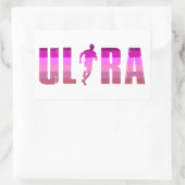Ultratuurroze Paarse regenboog Rechthoekige Sticker (Tas)