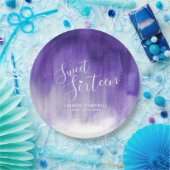 Ultraviolet abstract modern art sweet 16 birthday papieren bordje (Feest)