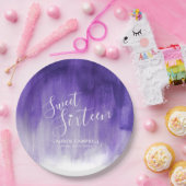 Ultraviolet abstract modern art sweet 16 birthday papieren bordje (Feest)