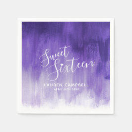 Ultraviolet abstract modern art sweet 16 birthday servet