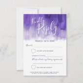 Ultraviolet abstract modern art sweet 16 RSVP card (Achterkant)