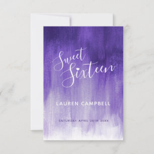 Ultraviolet abstract modern art sweet 16 RSVP card Kaartje