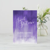 Ultraviolet abstracte moderne kunst sweet 16 RSVP  Kaart (Staand voorkant)