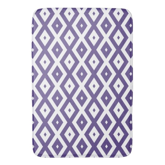 Ultraviolet en wit diamantpatroon badmat (Voorkant Verticaal)