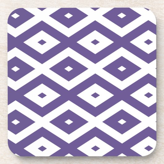 Ultraviolet en wit diamantpatroon bier onderzetter (Voorkant)