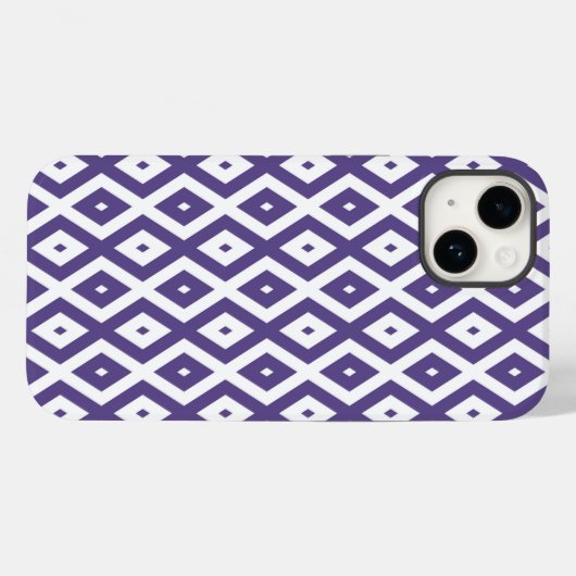 Ultraviolet en wit diamantpatroon Case-Mate iPhone case (Achterkant (horizontaal))