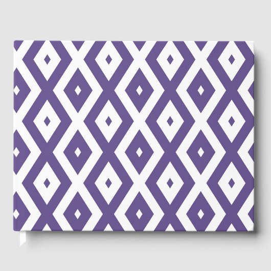 Ultraviolet en wit diamantpatroon gastenboek (Voorkant)