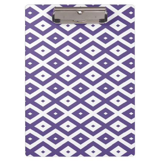 Ultraviolet en wit diamantpatroon klembord (Voorkant)