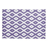 Ultraviolet en wit diamantpatroon kussensloop (Achterkant)
