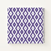 Ultraviolet en wit diamantpatroon notitieboek (Achterkant)