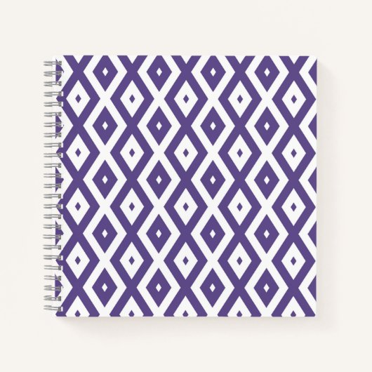 Ultraviolet en wit diamantpatroon notitieboek (Voorkant)