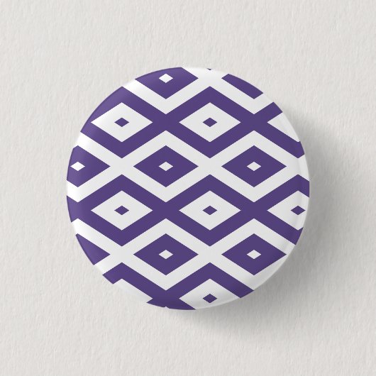 Ultraviolet en wit diamantpatroon ronde button 3,2 cm (Voorkant)