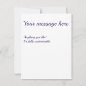Ultraviolet en wit diamantpatroon RSVP kaartje (Achterkant)