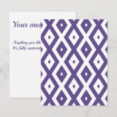 Ultraviolet en wit diamantpatroon RSVP kaartje (Voorkant / Achterkant)