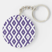 Ultraviolet en wit diamantpatroon sleutelhanger (Achterkant)