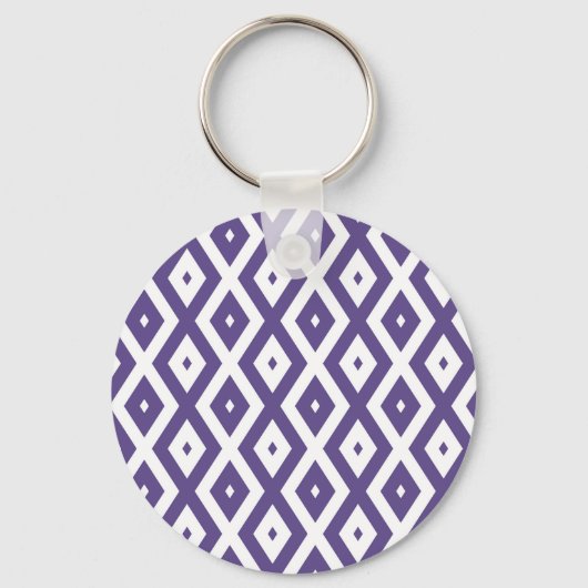 Ultraviolet en wit diamantpatroon sleutelhanger (Voorkant)