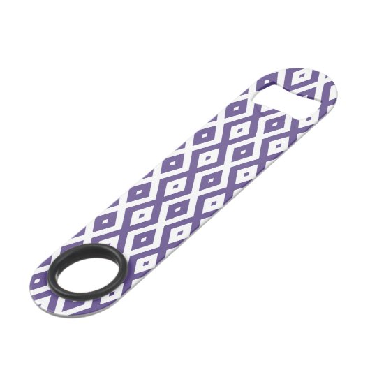 Ultraviolet en wit diamantpatroon speed flessenopener (Voorkant Gekanteld)