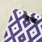 Ultraviolet en wit diamantpatroon strandlaken (In situ)