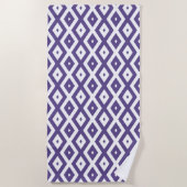 Ultraviolet en wit diamantpatroon strandlaken (Voorkant)