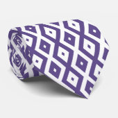 Ultraviolet en wit diamantpatroon stropdas (Opgerold)