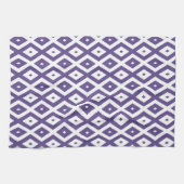 Ultraviolet en wit diamantpatroon theedoek (Horizontaal)