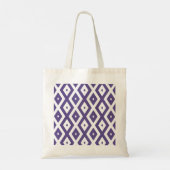 Ultraviolet en wit diamantpatroon tote bag (Achterkant)