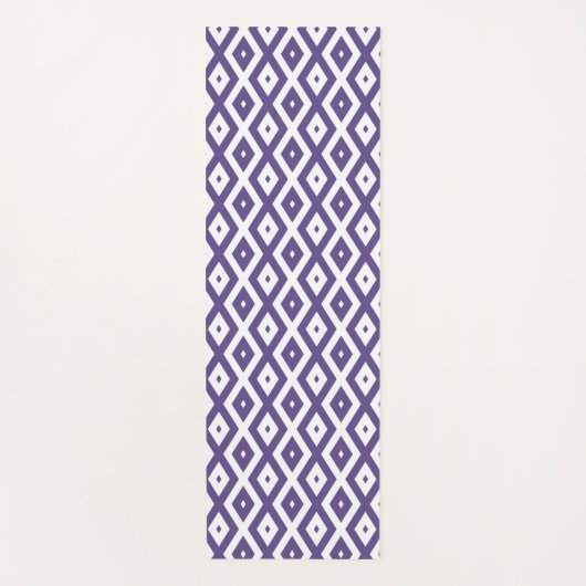 Ultraviolet en wit diamantpatroon yogamat (Voorkant)