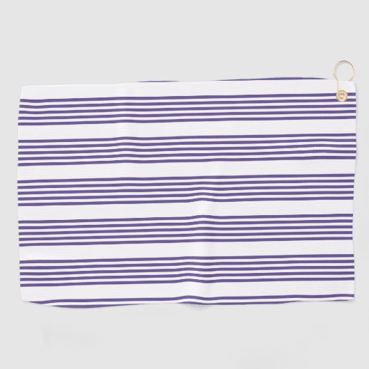 Ultraviolet en wit vijf strips golfhanddoek (Horizontaal)