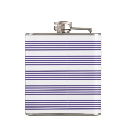 Ultraviolet en wit vijf strips heupfles (Achterkant)