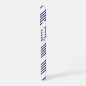Ultraviolet en wit vijf strips iPhone 16 hoesje (Linkerkant)
