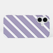 Ultraviolet en wit vijf strips iPhone 16 hoesje (Achterkant horizontaal)
