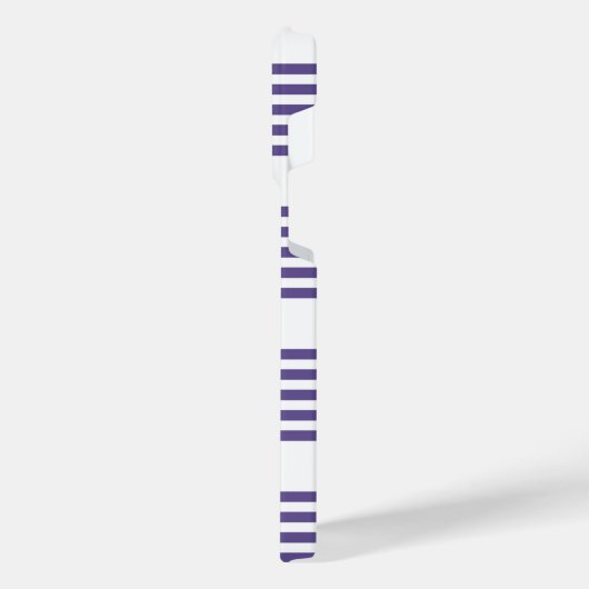 Ultraviolet en wit vijf strips iPhone hoesje (Linkerkant)