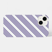 Ultraviolet en wit vijf strips iPhone hoesje (Achterkant horizontaal)