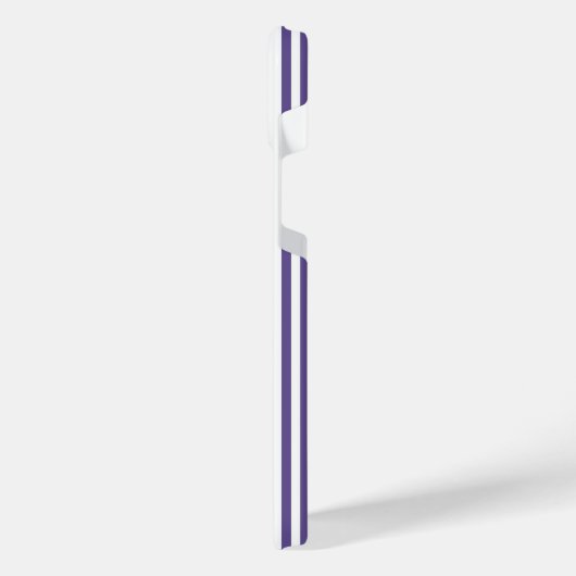 Ultraviolet en wit vijf strips iPhone hoesje (Linkerkant)