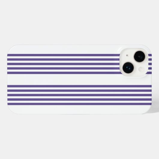Ultraviolet en wit vijf strips iPhone hoesje (Achterkant horizontaal)