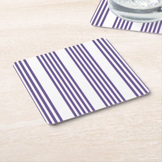 Ultraviolet en wit vijf strips kartonnen onderzetters (Schuin)