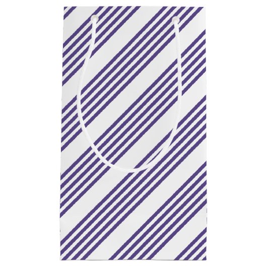 Ultraviolet en wit vijf strips klein cadeauzakje (Voorkant)