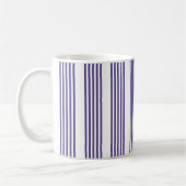 Ultraviolet en wit vijf strips koffiemok (Links)