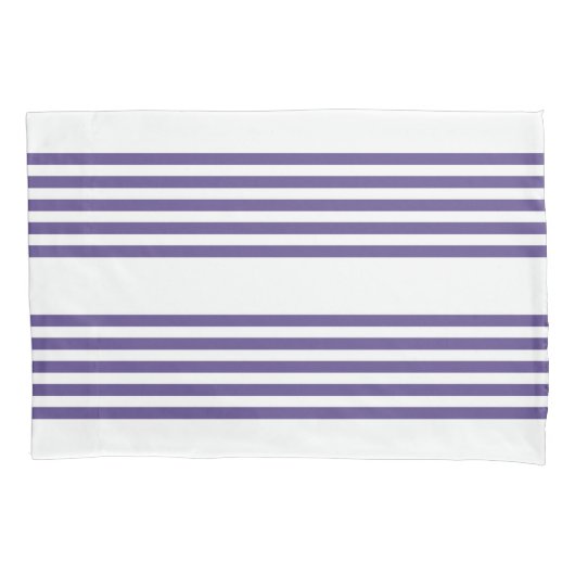 Ultraviolet en wit vijf strips kussensloop (Voorkant)