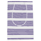 Ultraviolet en wit vijf strips medium cadeauzakje (Voorkant)